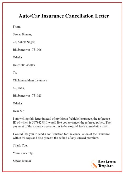 car insurance cancellation period